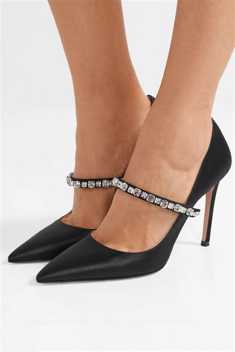 prada crystal satin pumps|Prada Runway Crystal Detail Pointed Toe Pump (Women).